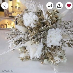 Tree Top Christmas Decoration - White and Gold Floral Decoration